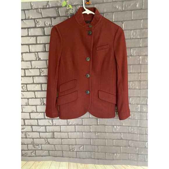 Rag And Bone Slade Wool Blazer In Black Cherry Size 0 - Picture 5 of 8